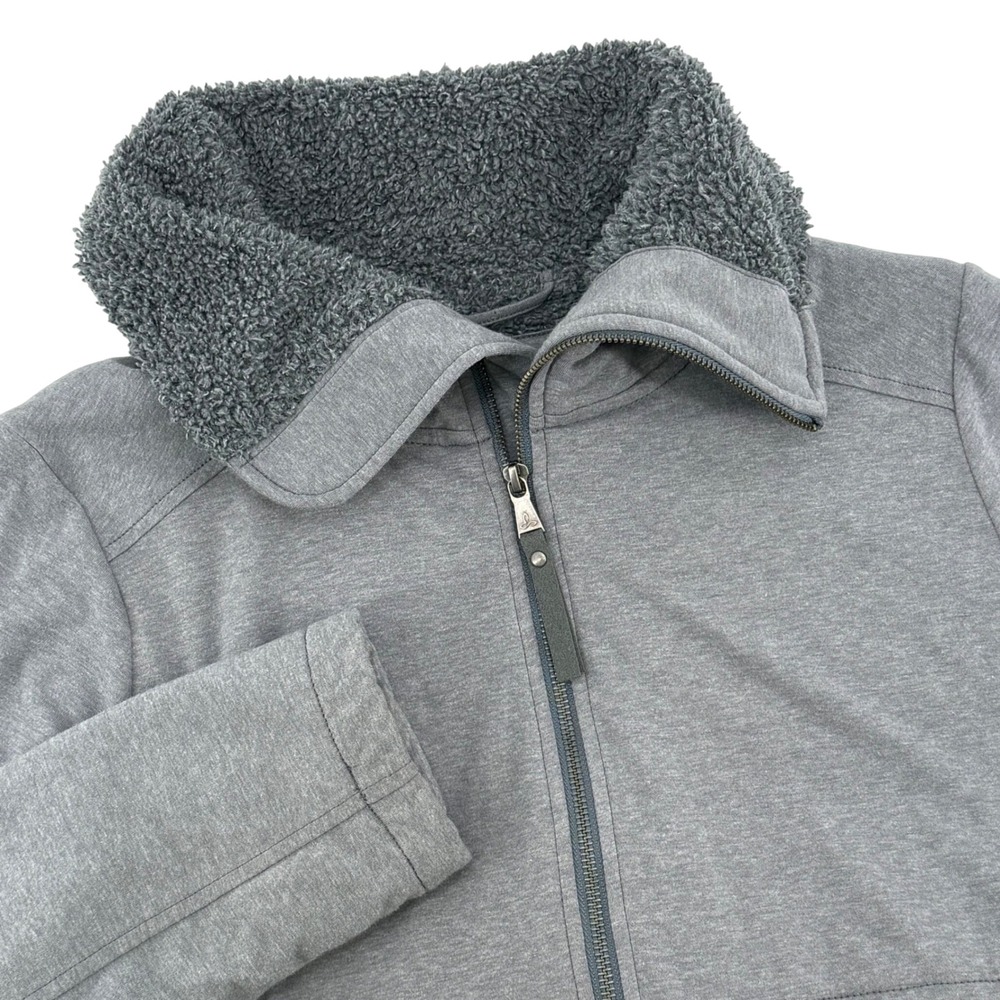Prana Jacket Womens Large Gray Full Zip Plush Sherpa lined‎